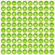 © ylivdesign - 100 urban icons set in green circle isolated on white vectr illustration