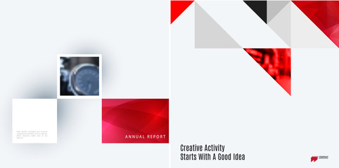 Wall Mural - set of modern design abstract templates. creative business background with colourful triangles for p