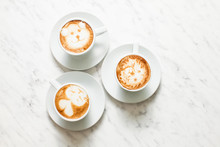 Latte Art Coffee On White Background