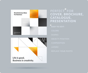 Wall Mural - square design presentation template with colourful rectangles shadows. abstract vector set of modern