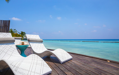 Sticker - Deckchair and turquoise Indian ocean