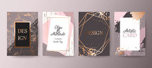Gold, Pink Brochure, Flyer, Invitation, Card