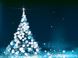 Wall Mural - vector christmas tree greeting card.