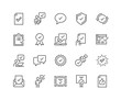 Simple Set of Approve Related Vector Line Icons. 
Contains such Icons as Inspector, Stamp, Check List and more.
Editable Stroke. 48x48 Pixel Perfect.