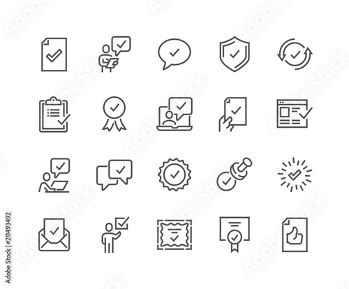 Cuadros en Lienzo Simple Set of Approve Related Vector Line Icons