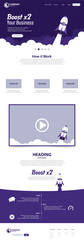 Wall Mural - Boost Business Website Landing Page Vector Template Design Concept