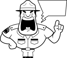 Poster - Cartoon Drill Sergeant Yelling