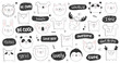 © Alexandra - Vector set of doodle stickers with funny animals and cute text.