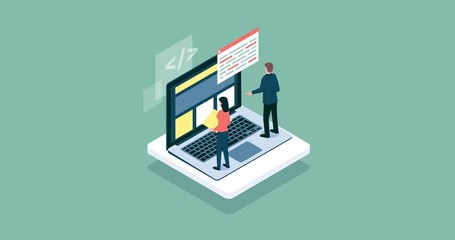 Wall Mural - developers working with a computer