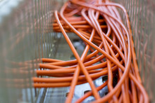 Orange Wires In The Electrical Wiring Duct