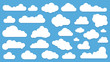 clouds in blue sky vrctor icon set