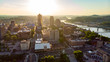 Downtown Knoxville Tennessee skyline in the morning sunlight