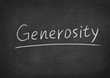 generosity concept word on a blackboard background