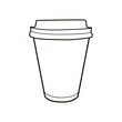 Vector illustration of coffee cup. Vintage icon for drink and beverage menu or cafe design.
