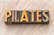 pilates - word abstract in wood type