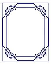Blue Floral Frame Vector