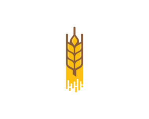 Wall Mural - Wheat Paint Drop Logo Icon Design Element