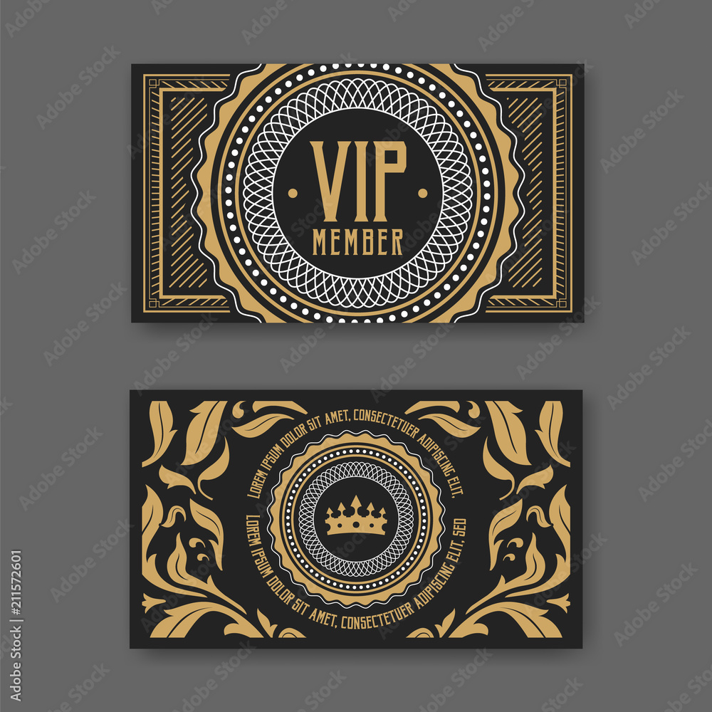 VIP membership card certificate template. Vector illustration
