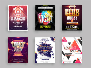 Canvas Print - Musical Party template for flyer design collection in six different styles.