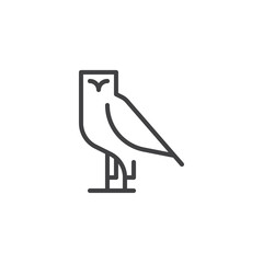 Owl bird outline icon. linear style sign for mobile concept and web design. simple line vector icon. Wisdom symbol, logo illustration. Pixel perfect vector graphics