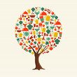 © Cienpies Design - Restaurant cooking concept tree of food icons