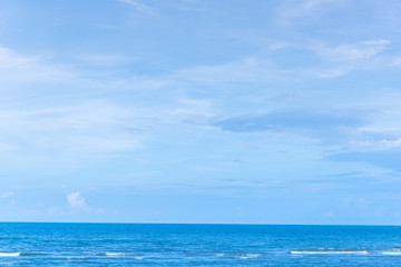 Perfect ocean and blue sky background.