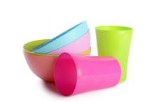 Colorful Plastic Cups And Plates