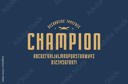 Fotografia  Decorative narrow sans serif font in sport style