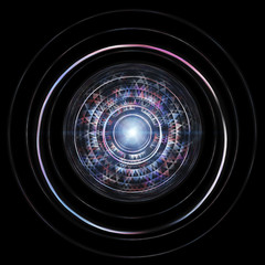 Wall Mural - futuristic hud isolated on black background. alien technology concept