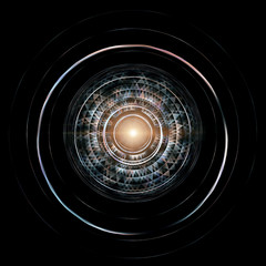 Wall Mural - futuristic hud isolated on black background. alien technology concept