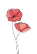 Poppy flower icon, logo, label