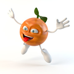 Wall Mural - jumping funny 3d fruit character