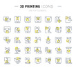 © M.Style - Set Vector Line Icons of 3D Printing.