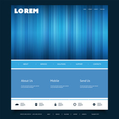 Wall Mural - website design template for your business with colorful striped pattern