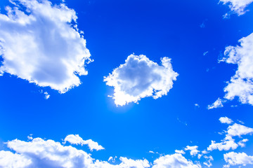 Sunny blue sky and clouds.