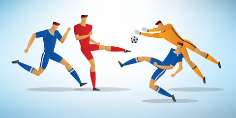 Wall Mural - Illustration of soccer players 10