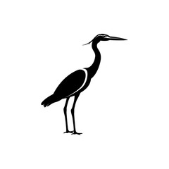 Wall Mural - vector heron silhouette