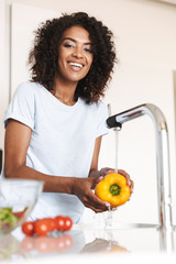 Wall Mural - Portrait of a happy afro american woman