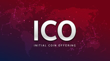 ICO Initial Coin Offering Background Illustration. Blockchain Business Digital Ico Crypto Company