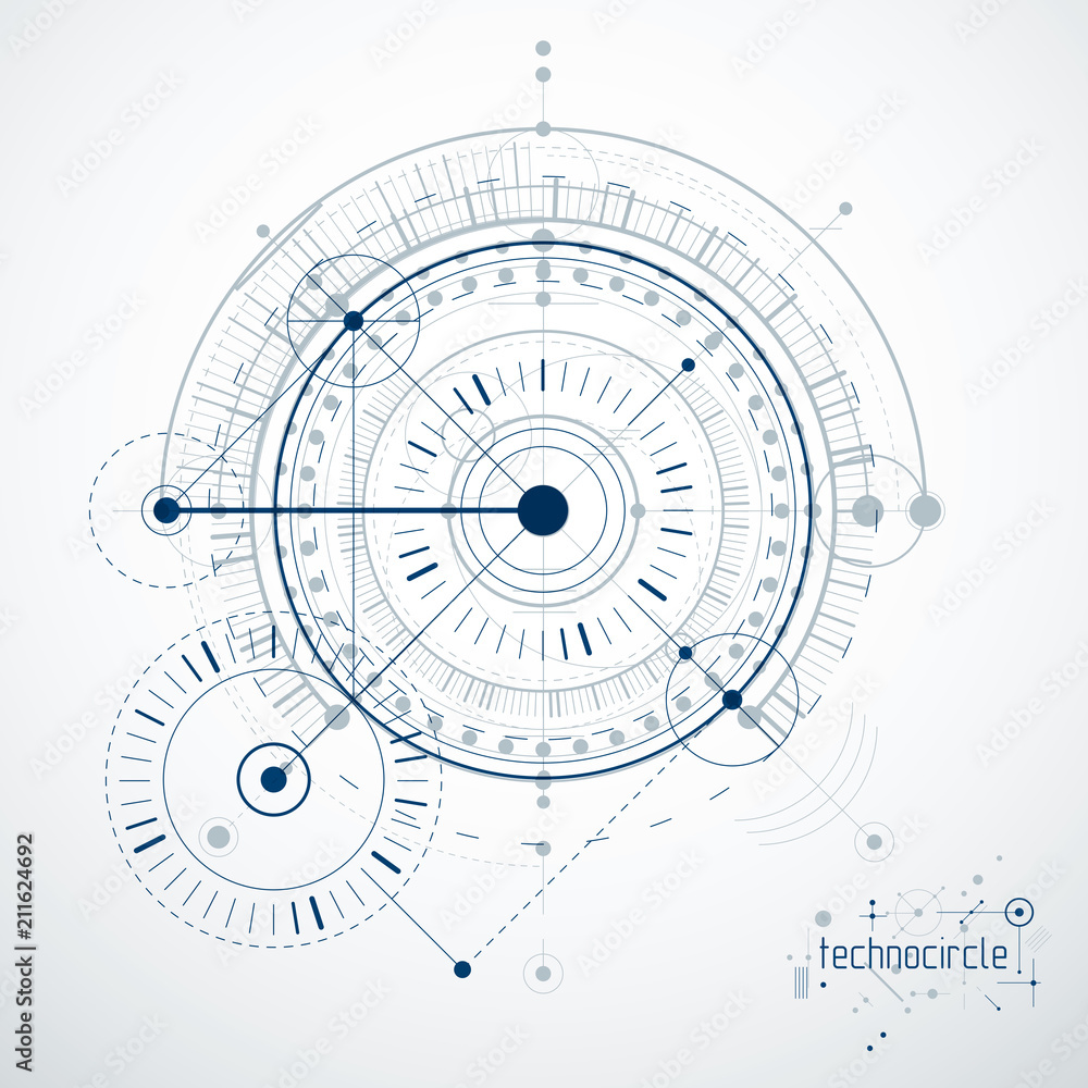 Engineering technological vector wallpaper made with circles and lines ...