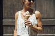 A Woman Holding Ice-cream