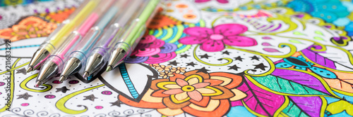 Fotografía Adult coloring book, new stress relieving trend