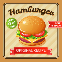 Wall Mural - Hamburger Flat Poster