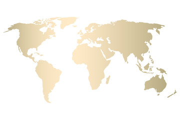 Modern gold world map design . Vector Trendy design