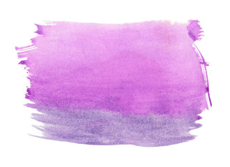 Wall Mural - Abstract texture brush ink background purple aquarel watercolor splash hand paint on white background