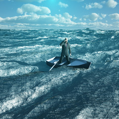 Man drift in binary ocean