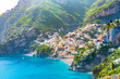 © Aleh Varanishcha - Morning view of Positano cityscape on coast line of mediterranean sea, Italy