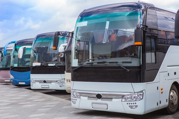 tourist buses on parking