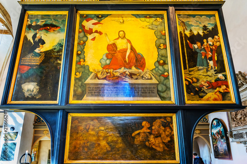 Fotografie, Obraz Christ Altarpiece Saint Mary's City Church Stadtkirche Lutherstadt Wittenberg Ge