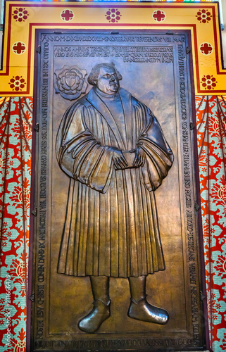 Fotografie, Obraz Luther Bronze Basilica All Saints Castle Church Schlosskirche Wittenberg Germany